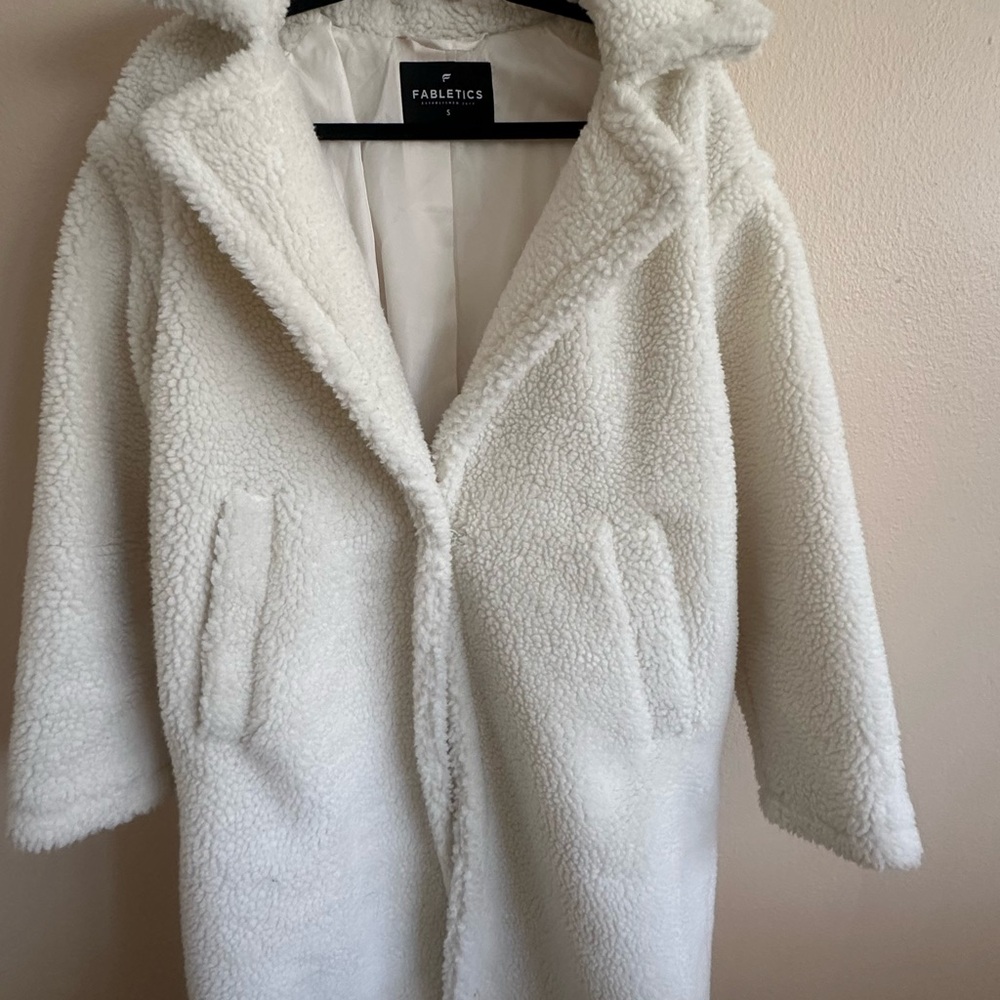 Fabletics Women's Cream Teddy Jacket